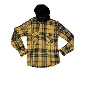 VALOR COLLECTIVE PLAID HOODED SHIRT